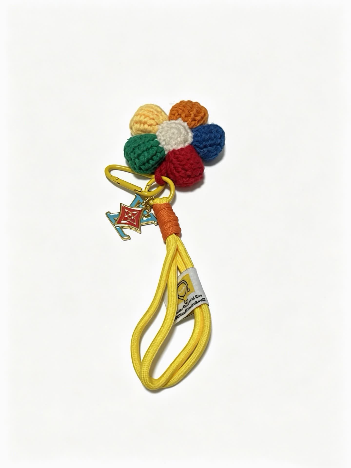 Louis Vuitton Multicolored Crochet Flower Charm Keychain